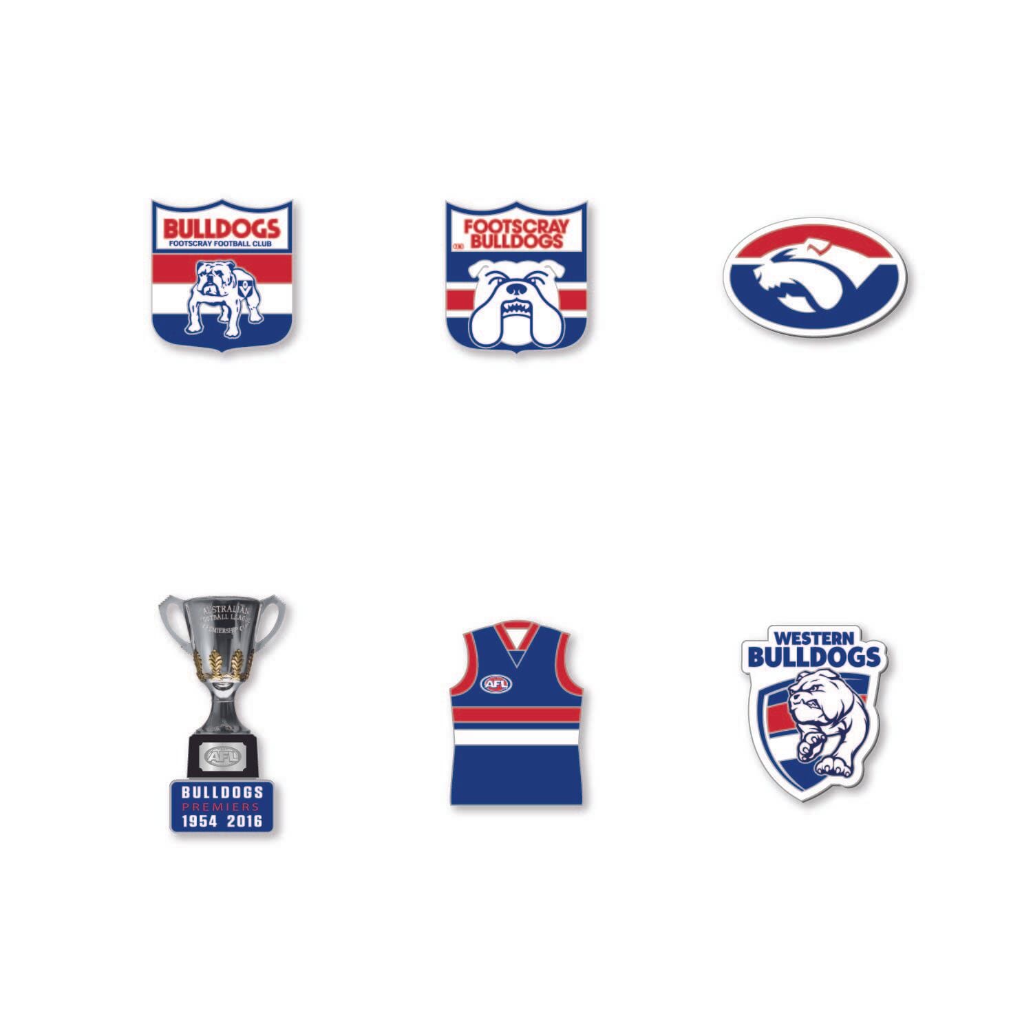 Western Bulldogs AFL Pin Set Lapel Pin Clinks Default