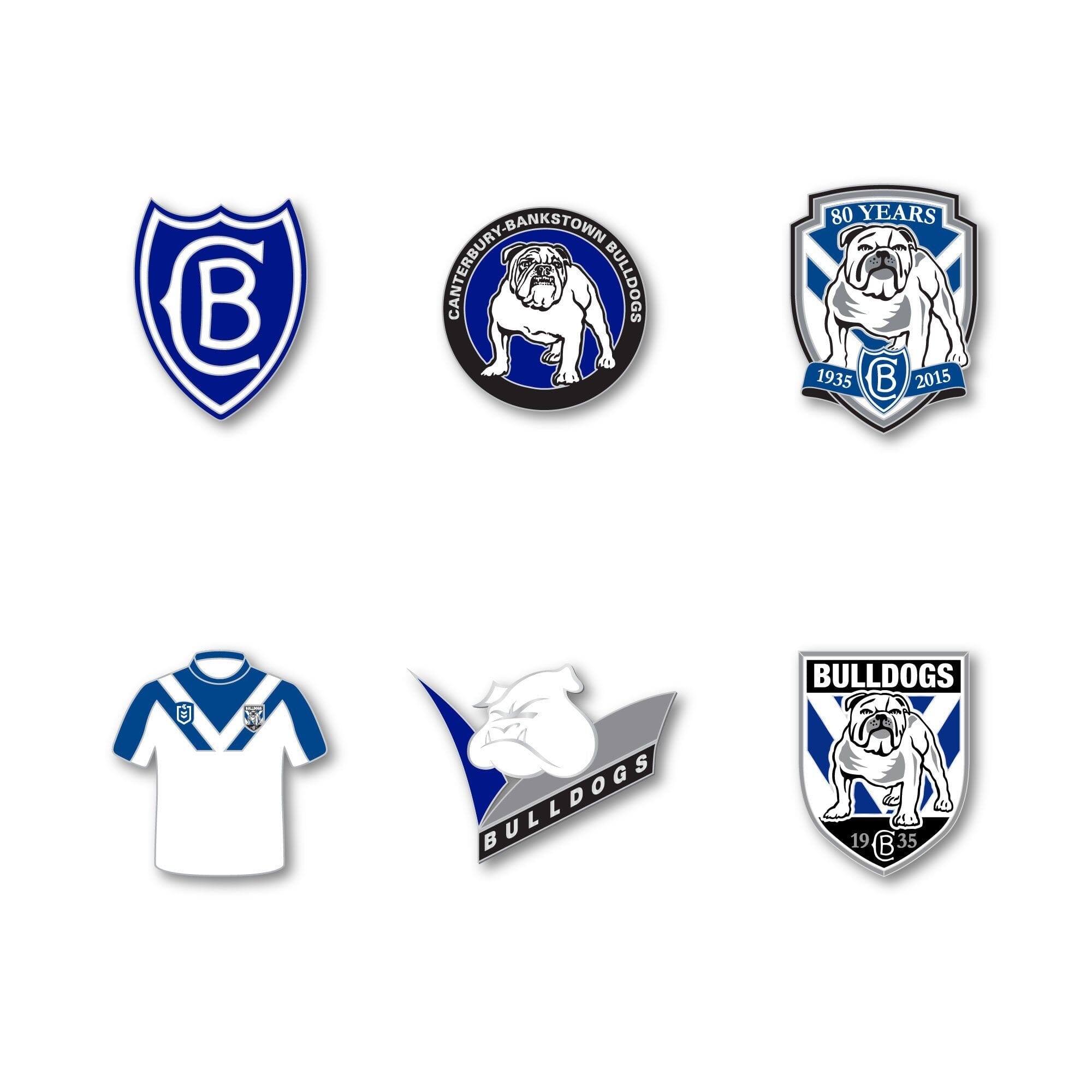 Canterbury-Bankstown Bulldogs Logo NRL Pin Set Lapel Pin Clinks Default 