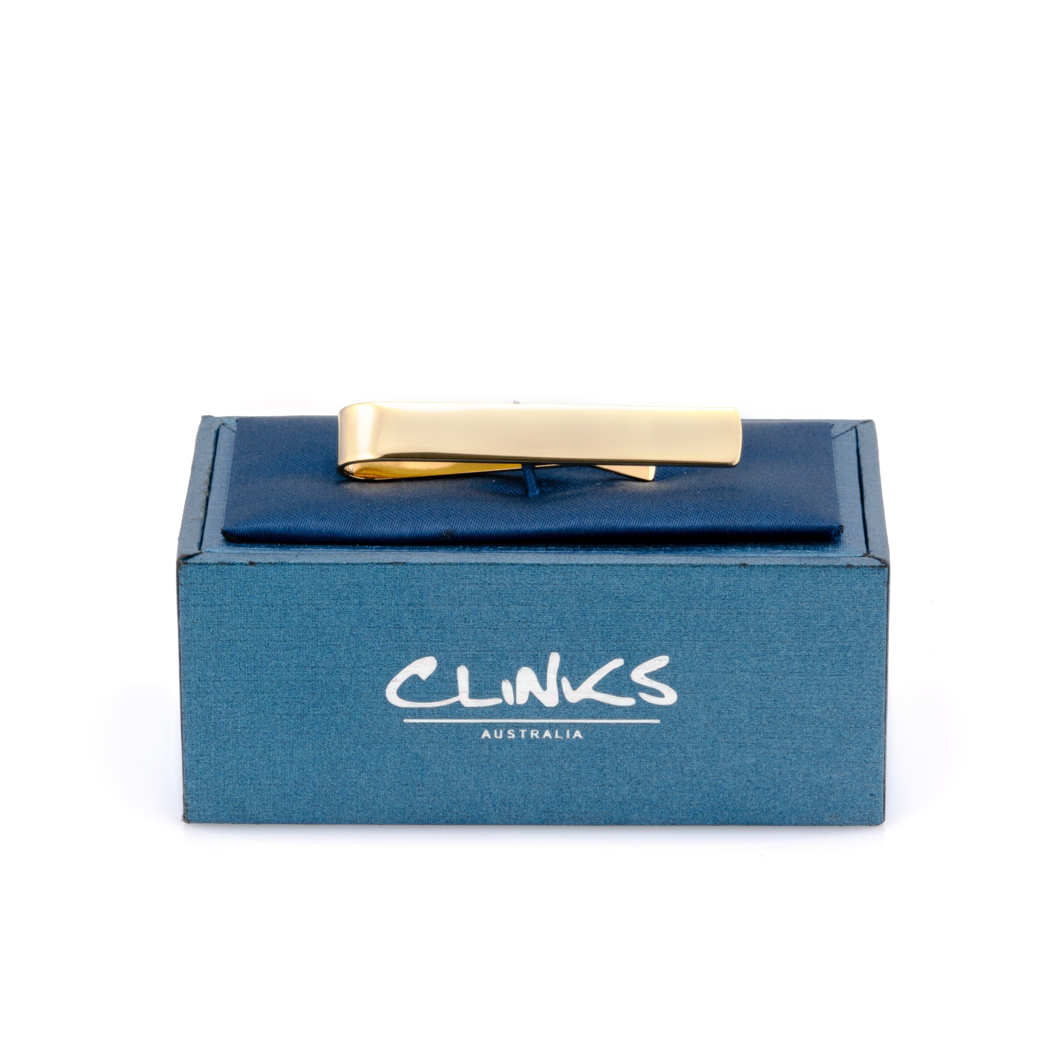 Shiny Gold Tie Bar Tie Clips Clinks