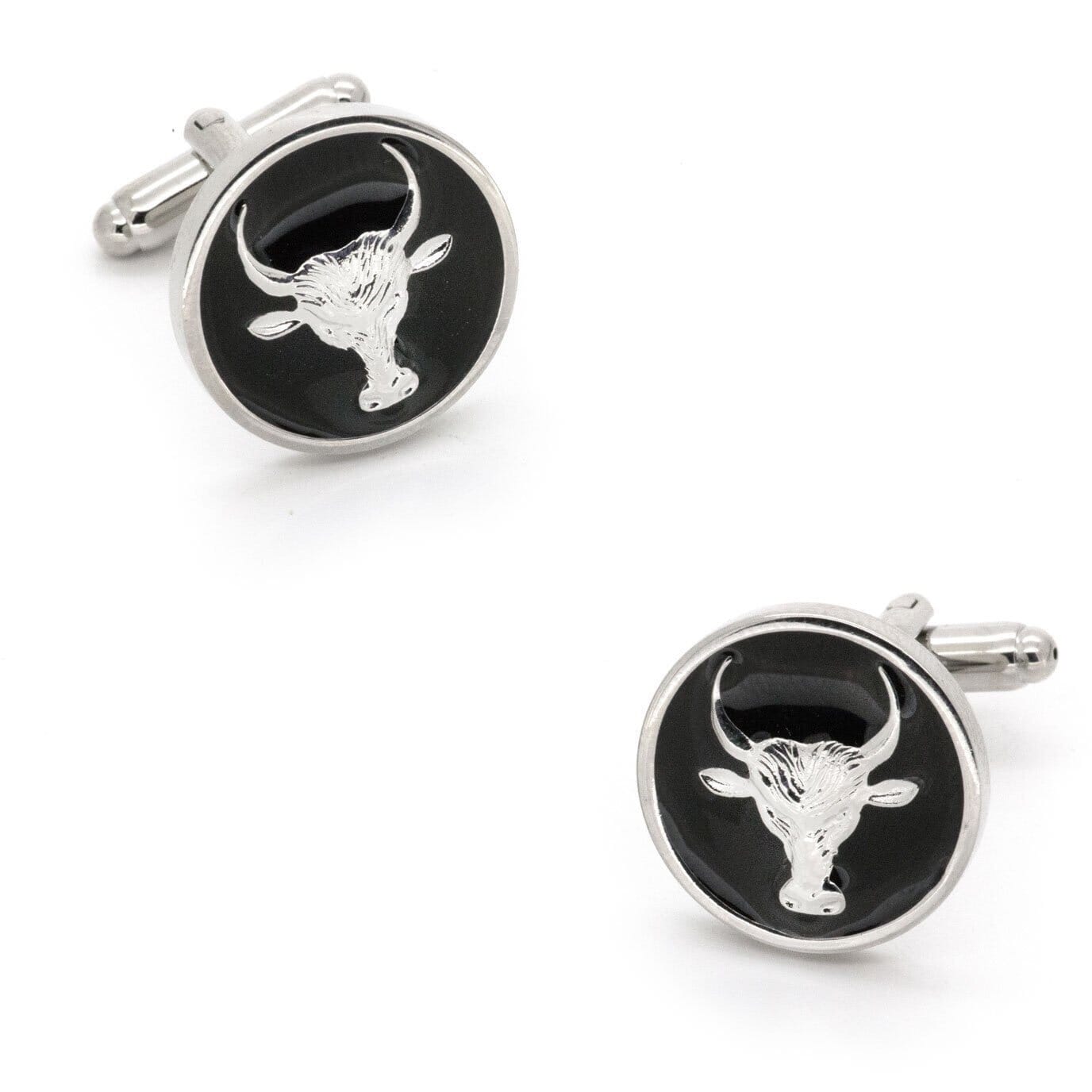 Bull Black Enamel Cufflinks Novelty Cufflinks Clinks Australia
