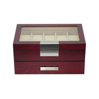 Cherry Wooden Watch Box for 20 Watches Watch Boxes Clinks