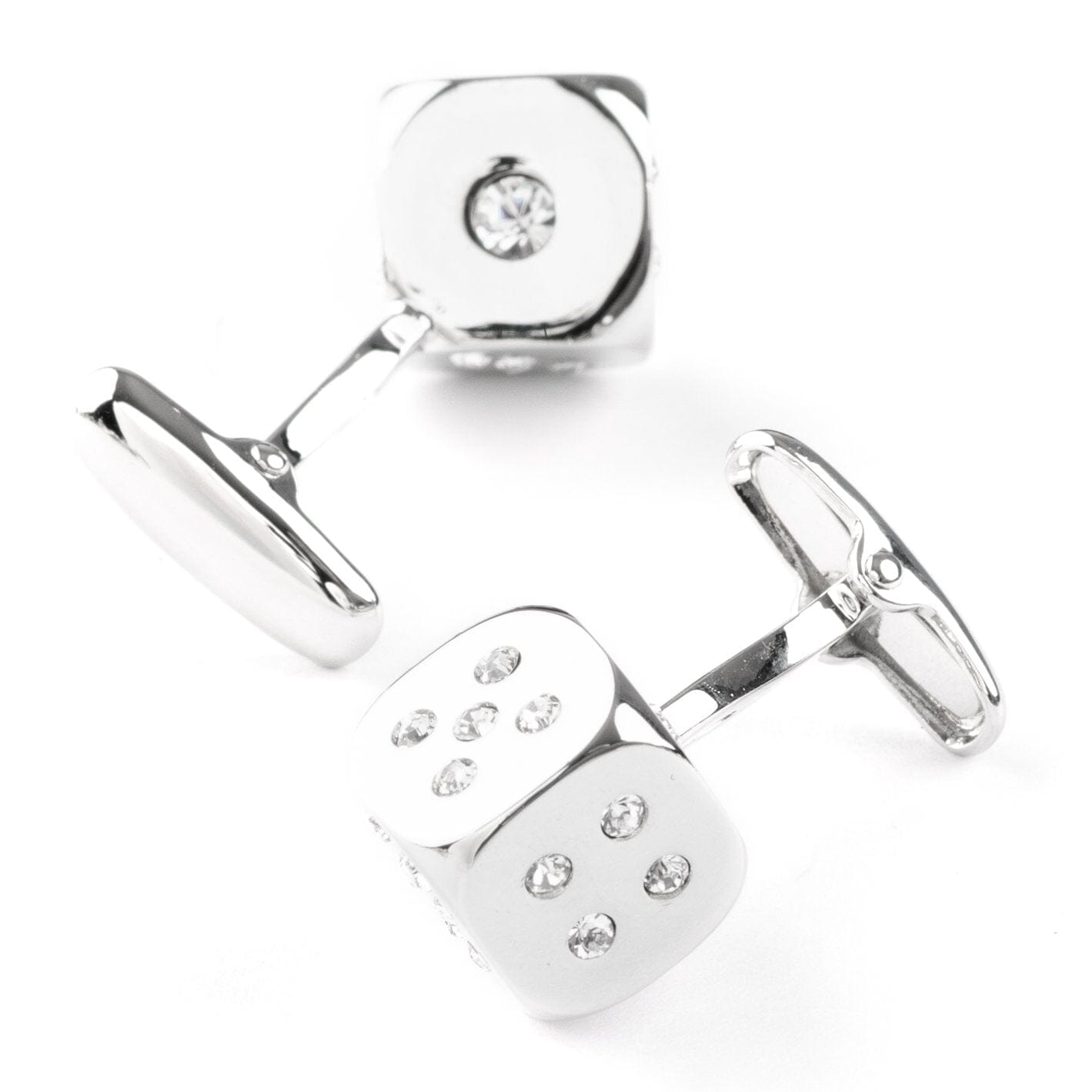 Silver "Diamond" Dice Cufflinks Novelty Cufflinks Clinks Australia