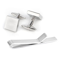 Brushed Silver Cufflinks & Tie Bar Set Gift Set Clinks Australia Default