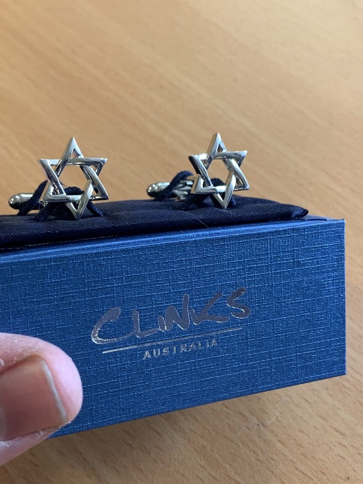 Silver Star of David Cufflinks Novelty Cufflinks Clinks Australia