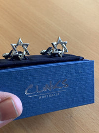 Silver Star of David Cufflinks Novelty Cufflinks Clinks Australia