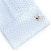 Silver and Gold Golf Club and Ball Cufflinks Novelty Cufflinks Clinks Australia