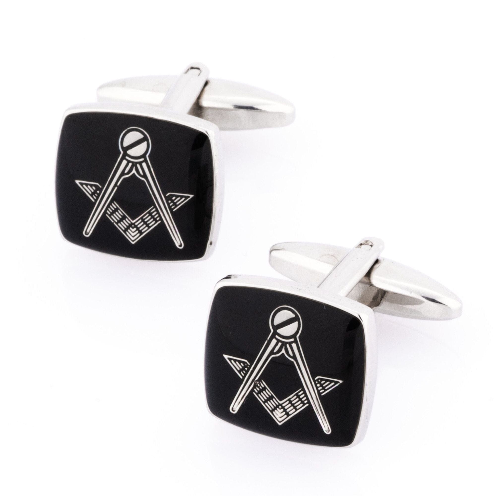 Freemason Masonic Black/Silver Cufflinks Novelty Cufflinks Clinks Australia Freemason Masonic Black/Silver Cufflinks