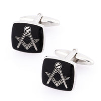 Freemason Masonic Black/Silver Cufflinks Novelty Cufflinks Clinks Australia Freemason Masonic Black/Silver Cufflinks