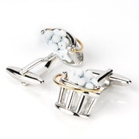 Bucket of Golf Balls Novelty Cufflinks Clinks Australia