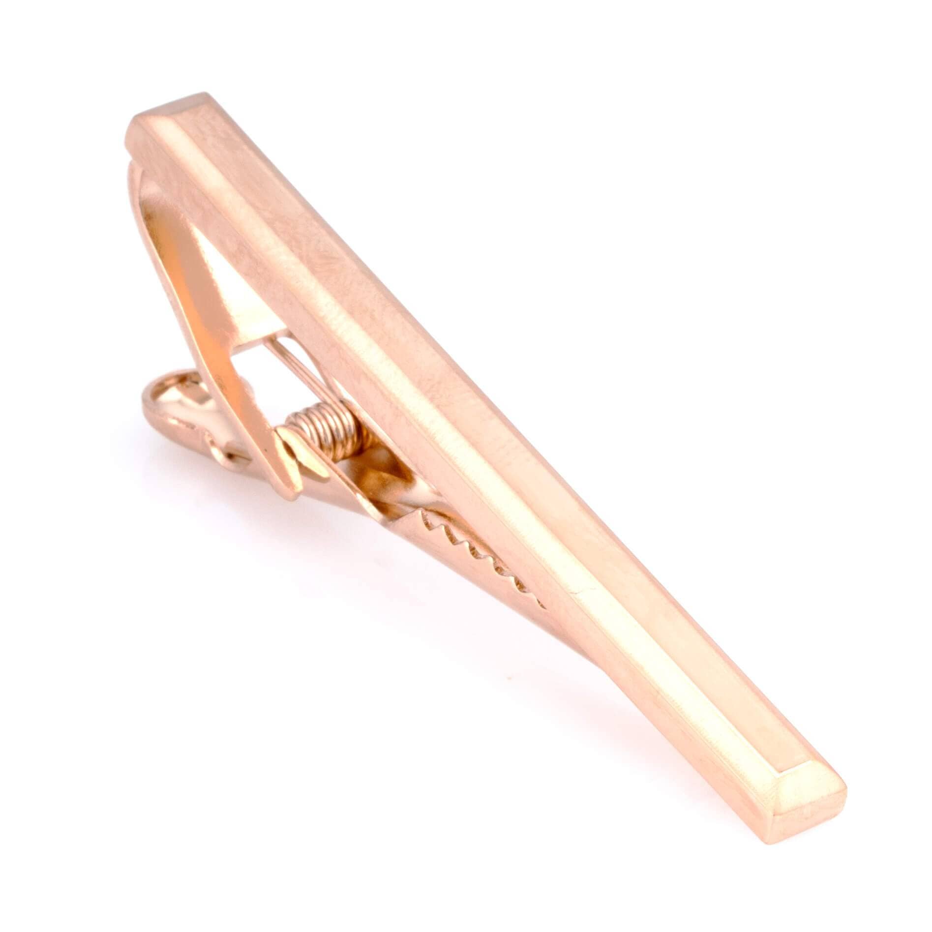 Bevelled Rose Gold Tie Clip Tie Bars Clinks Australia