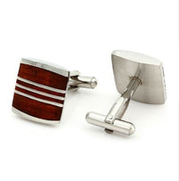 Steel Lines Wood and Stainless Steel Cufflinks Classic & Modern Cufflinks Clinks Australia