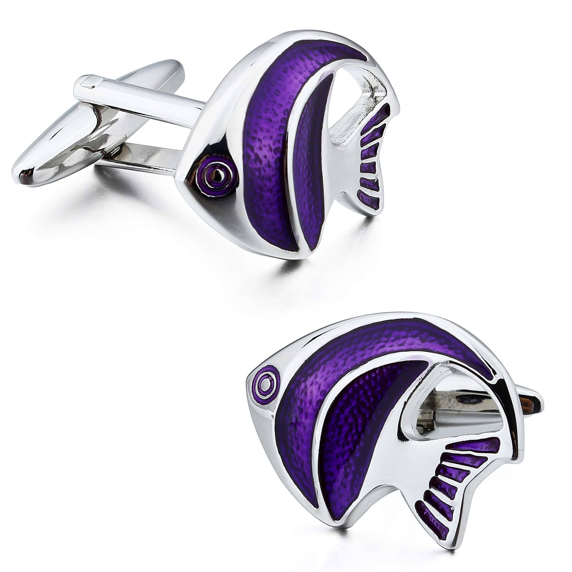 Purple Tropical Angel Fish Cufflinks Novelty Cufflinks Clinks Australia