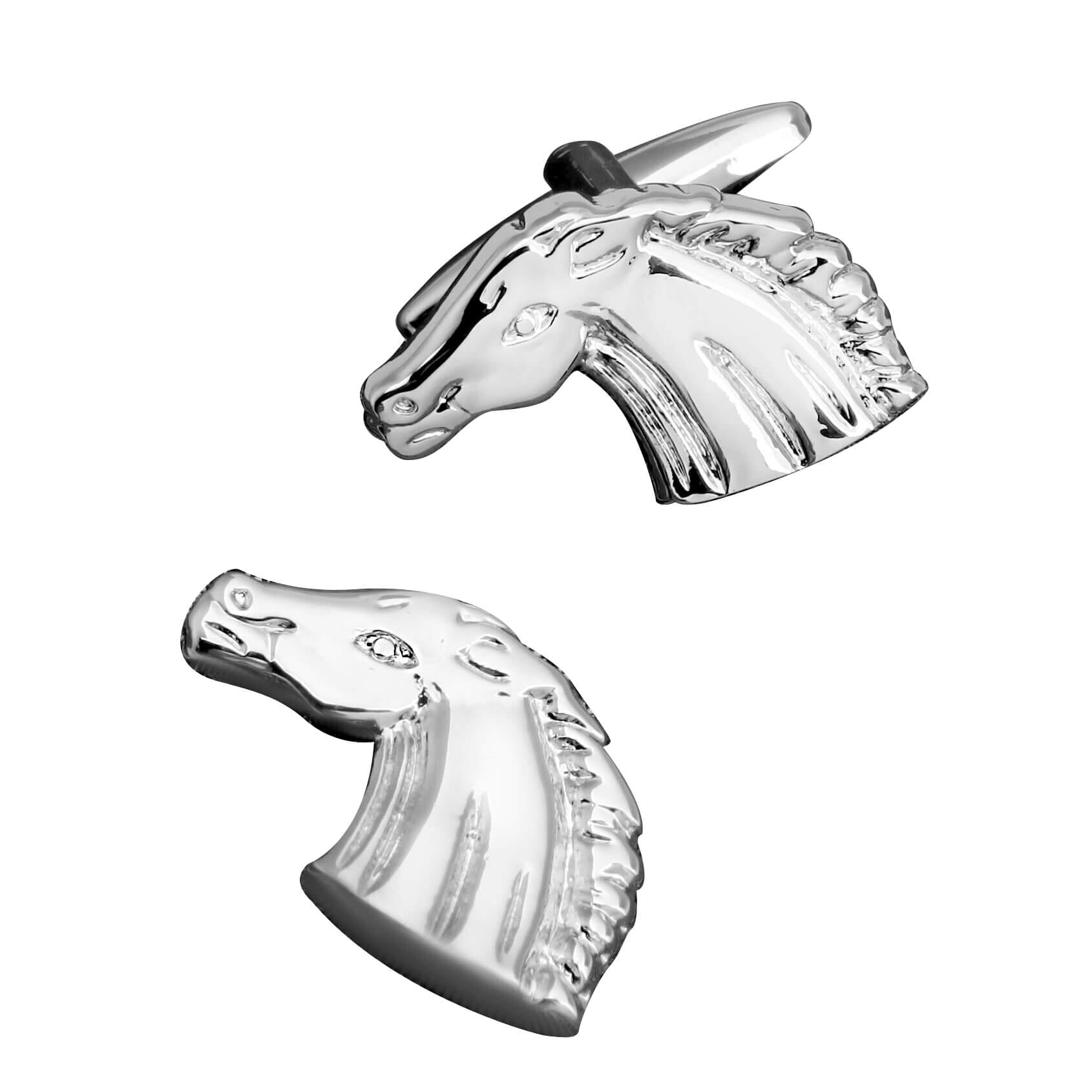 Shiny Silver Horse Head Cufflinks Novelty Cufflinks Clinks Australia