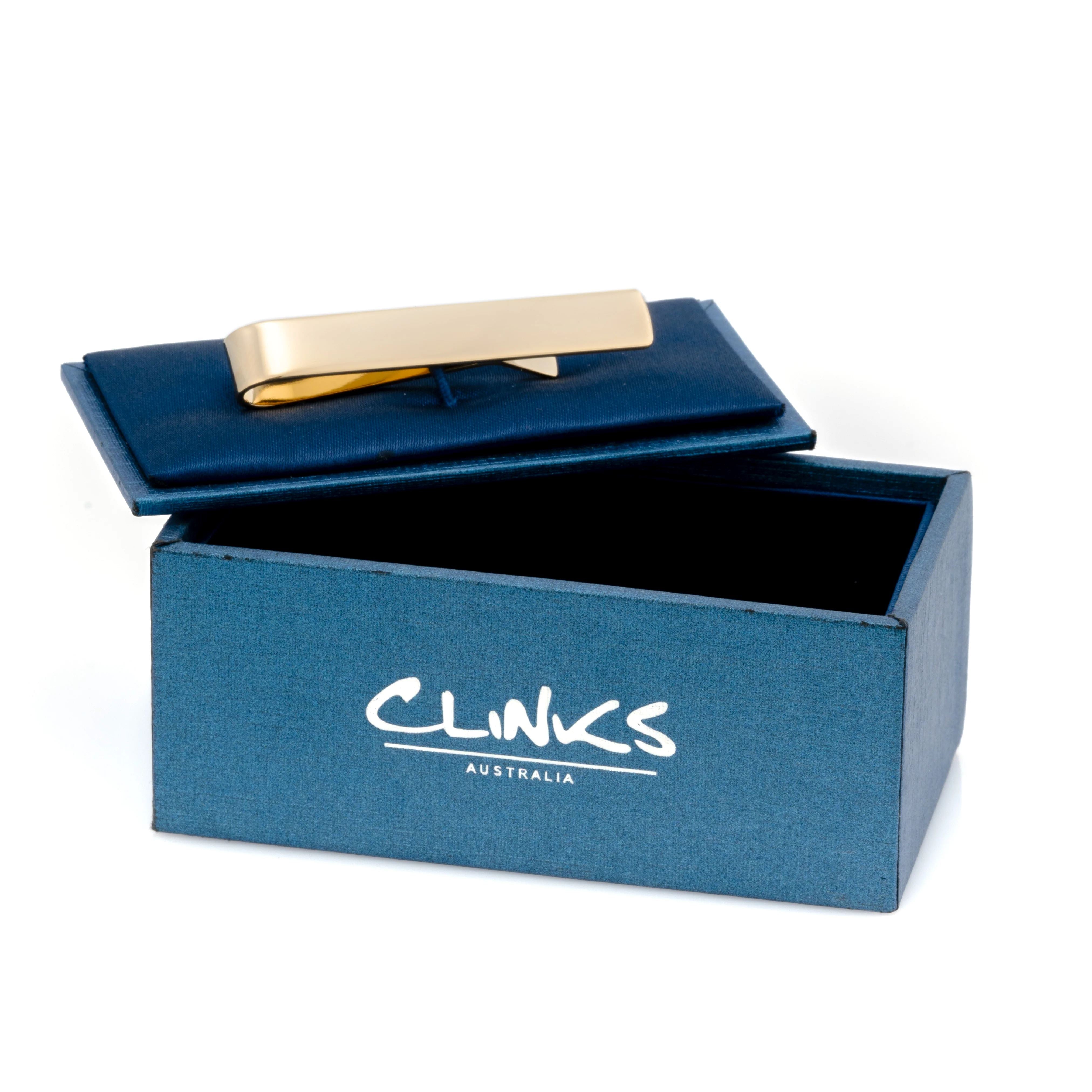 Shiny Gold Tie Bar 50mm Tie Clips Clinks