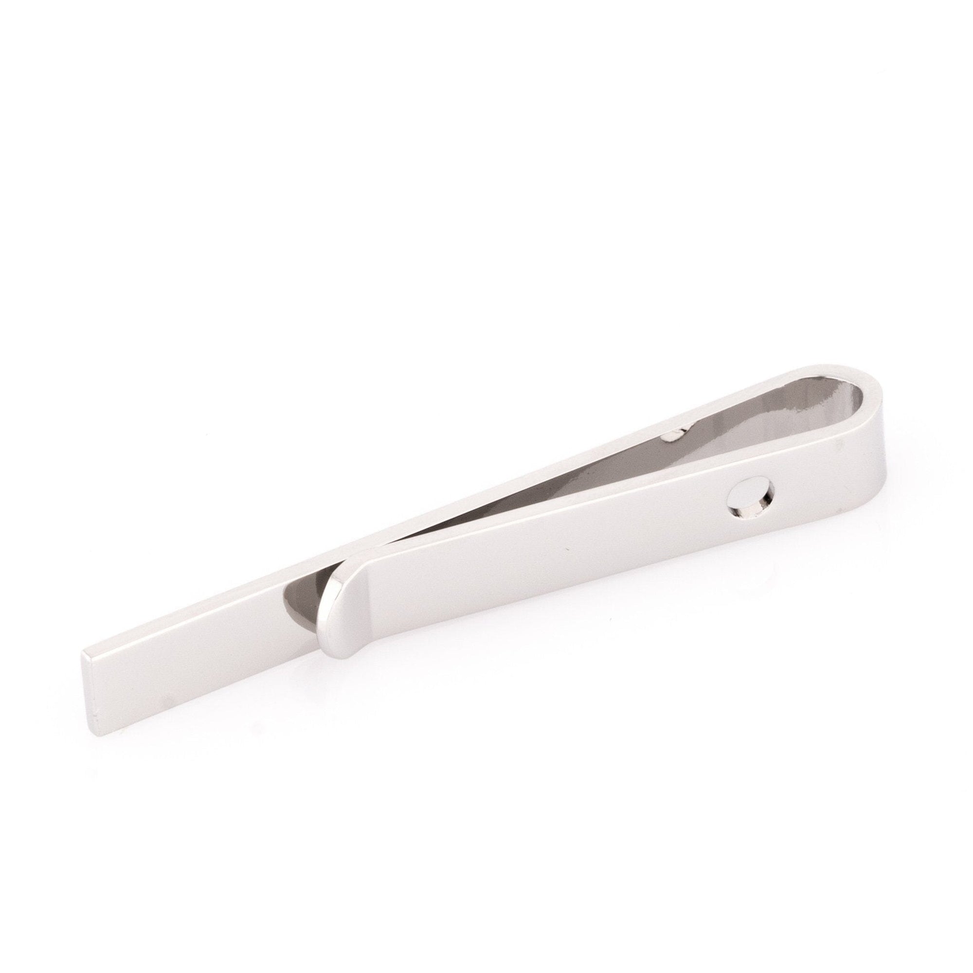 Shiny Silver Small Tie Bar Tie Clips Clinks