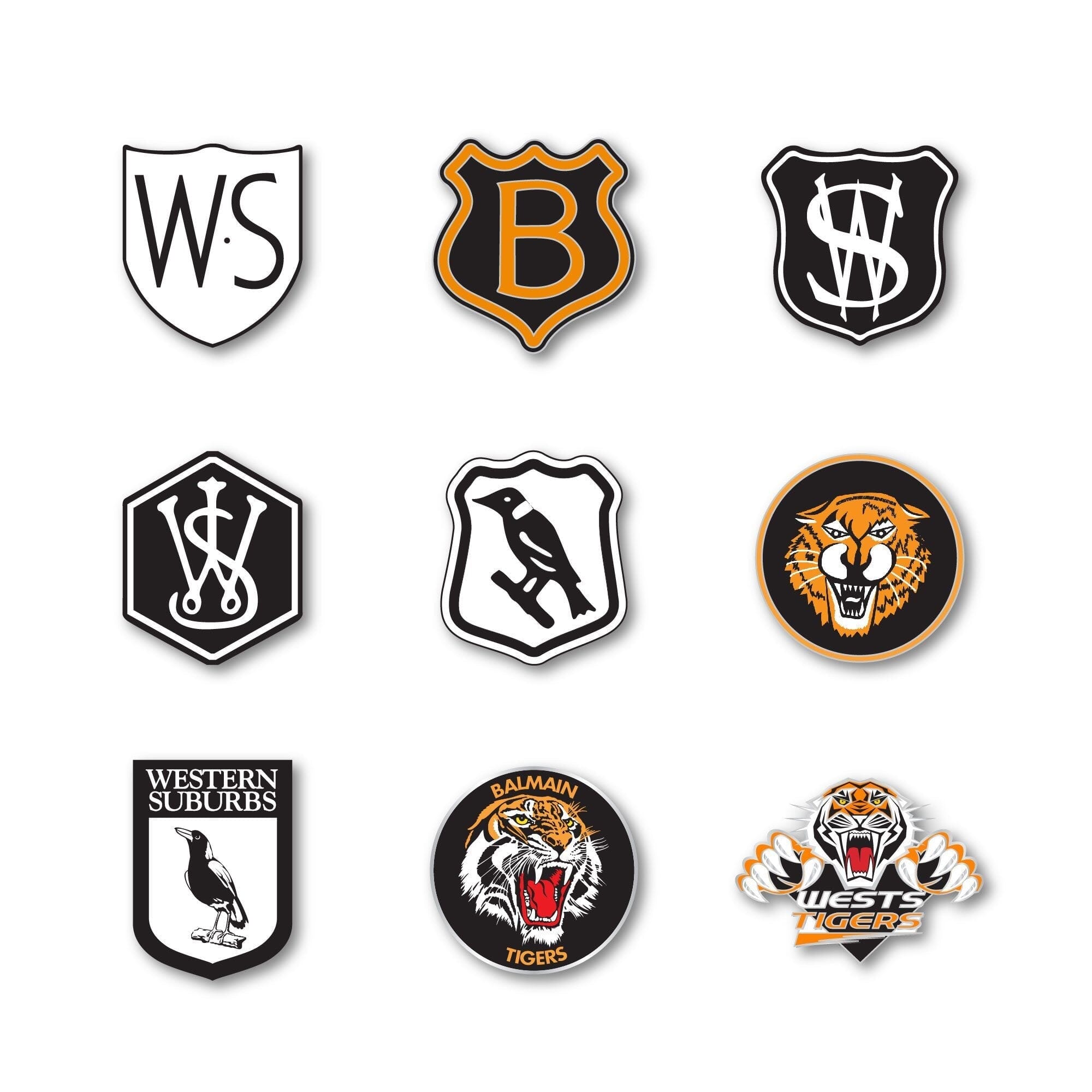 Wests Tigers Logo NRL Pin Set Lapel Pin Clinks Default 