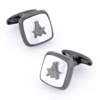 Freemason Masonic Square Gunmetal Mother of Pearl Cufflinks Novelty Cufflinks Clinks Australia Freemason Masonic Square Gunmetal Mother of Pearl Cufflinks
