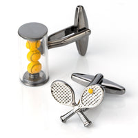 Tennis Racquet and Balls Cufflinks Novelty Cufflinks Clinks Australia Tennis Racquet and Balls Cufflinks