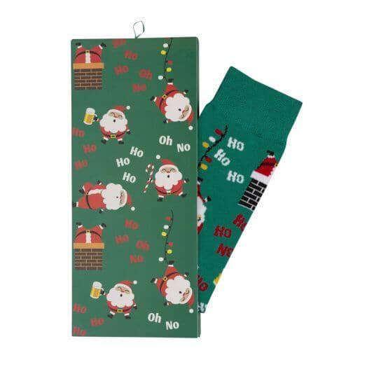 Xmas Ho Ho Sock with Card Socks Bamboozld