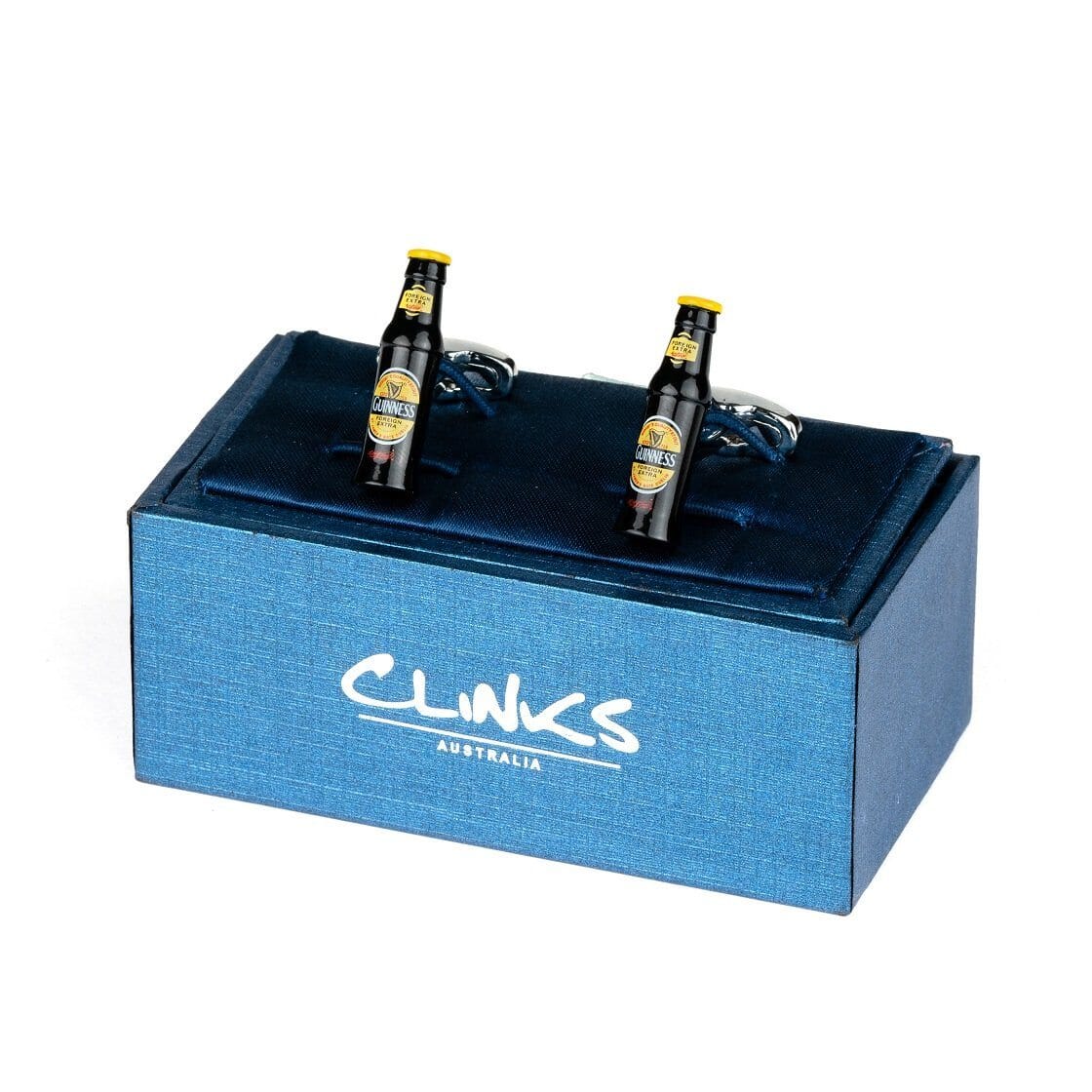 Black & Yellow Beer Bottle Cufflinks Novelty Cufflinks Clinks Australia