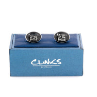 Father of the Bride Black Silver Wedding Cufflinks Wedding Cufflinks Clinks Australia