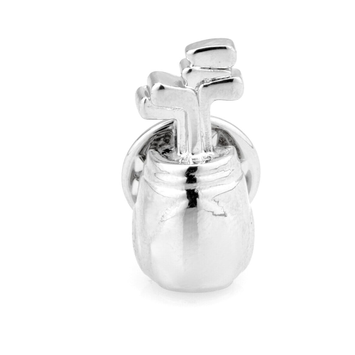 Silver Golf Bag with Clubs Lapel Pin Lapel Pin Clinks