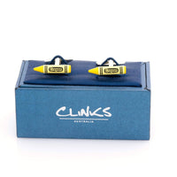 Yellow Crayon Cufflinks Novelty Cufflinks Clinks Australia