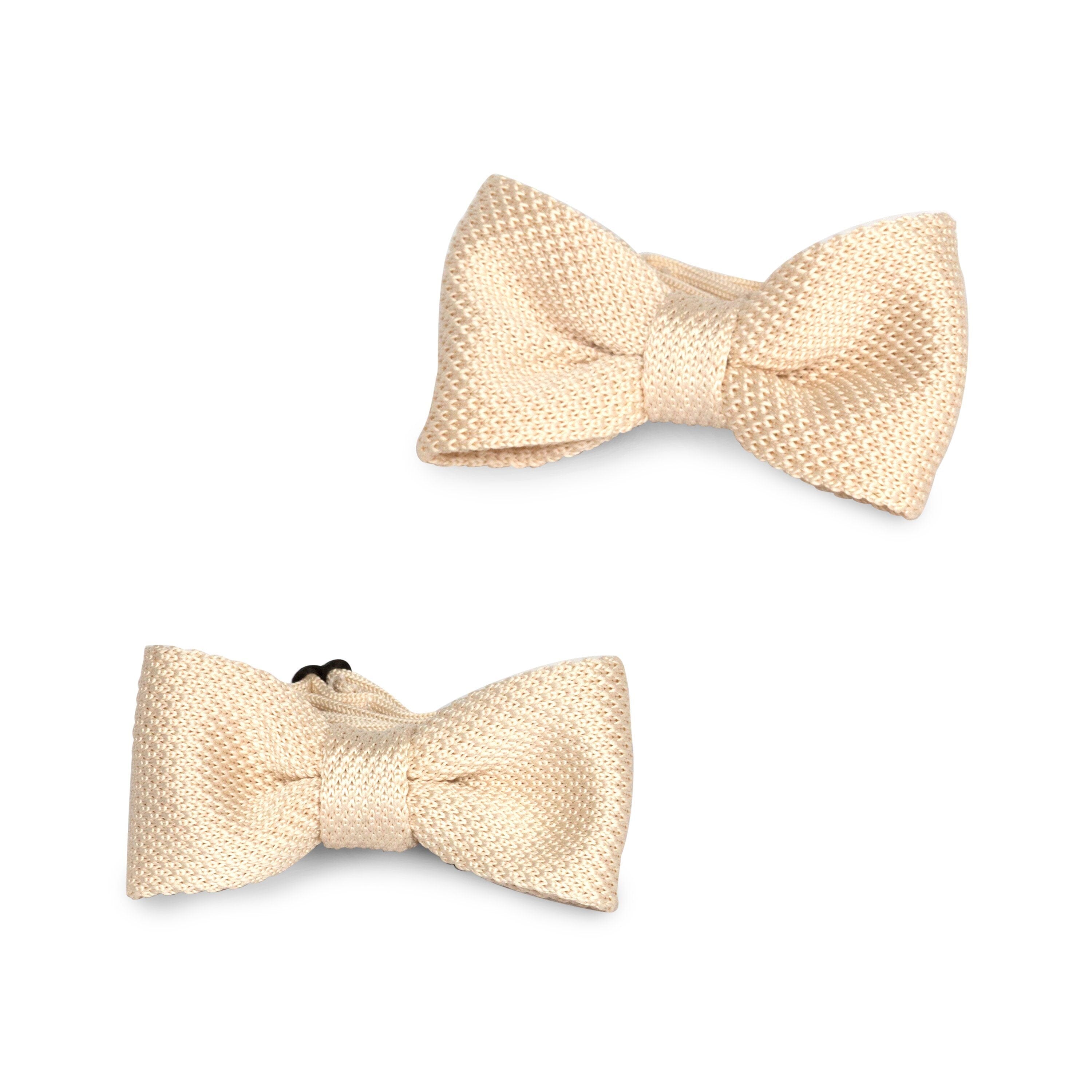 White Cream Kids Knit Bowtie Bow Ties Clinks Australia