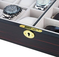 Ebony Wooden Watch Box, 6 Watch Box, 3 Sunglasses, Cuffed Watch Box, Clinks Australia Watch Box, Ebony Watch Boxes on Cuffed, Australia Watch Box, Watch Storage Box, Watch Display Box, 6 Slots Watch Box + 3 Sunglasses, Watch Boxes for 6 , Ebony Watch Box, Wooden Watch Box, Ebony, CB5065, Clinks, Clinks Australia, Cuffed