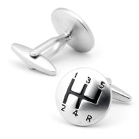 Brushed Silver Gear Shift Cufflinks Novelty Cufflinks Clinks Australia