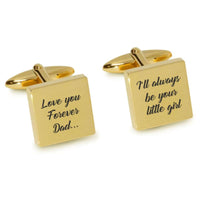 Love You Forever Dad I’ll Always Be Your Little Girl Cufflinks Engraving Cufflinks Clinks Australia