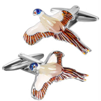 Flying Pheasant Enamel Cufflinks Novelty Cufflinks Clinks Australia Default