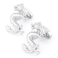 Silver Lucky Chinese Dragon Cufflinks Novelty Cufflinks Clinks Australia
