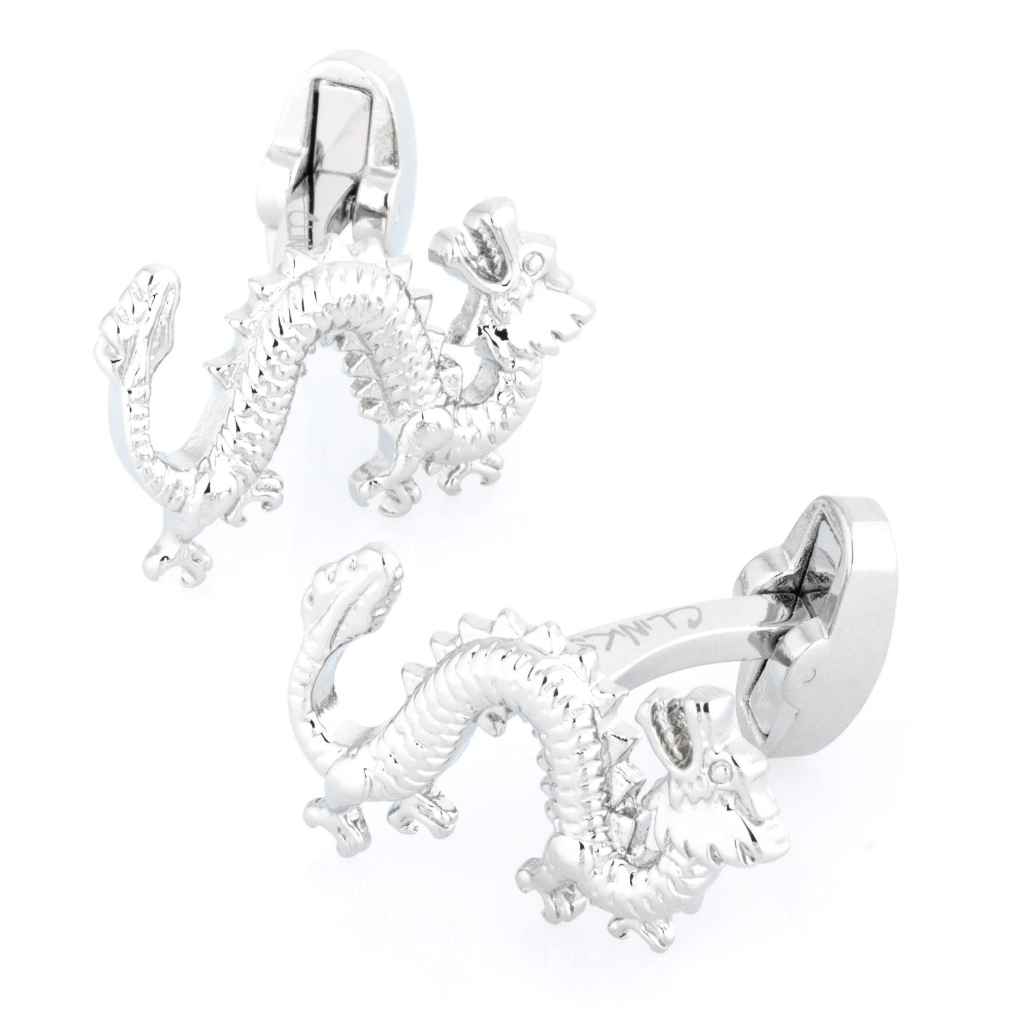 Silver Lucky Chinese Dragon Cufflinks Novelty Cufflinks Clinks Australia