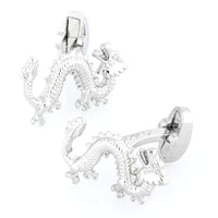 Silver Lucky Chinese Dragon Cufflinks Novelty Cufflinks Clinks Australia