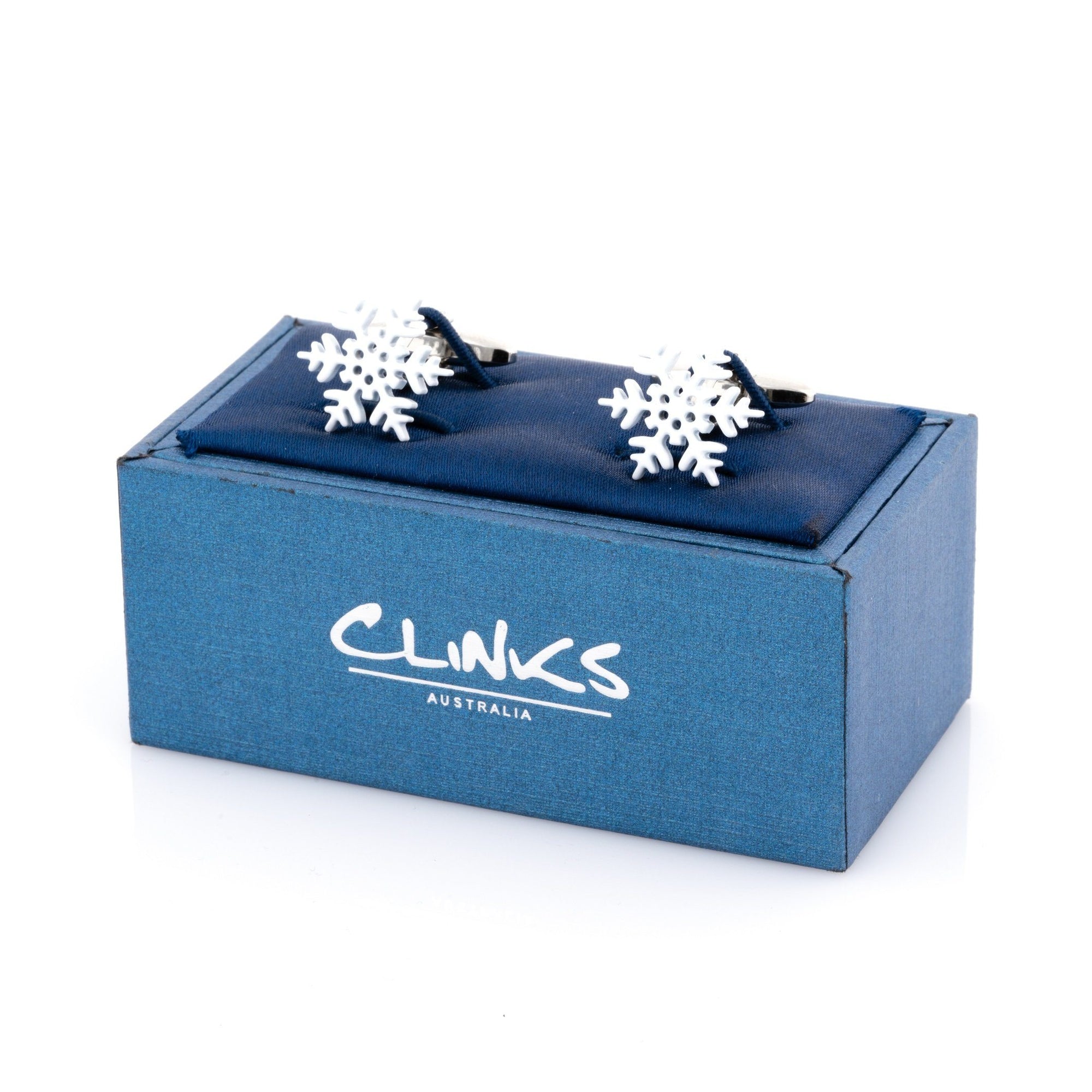 White Snow Flake Cufflinks Novelty Cufflinks Clinks Australia