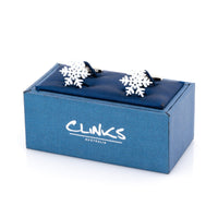 White Snow Flake Cufflinks Novelty Cufflinks Clinks Australia