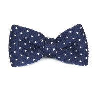 Dark Blue/White Dot Kids Knit Bowtie Bow Ties Clinks Australia