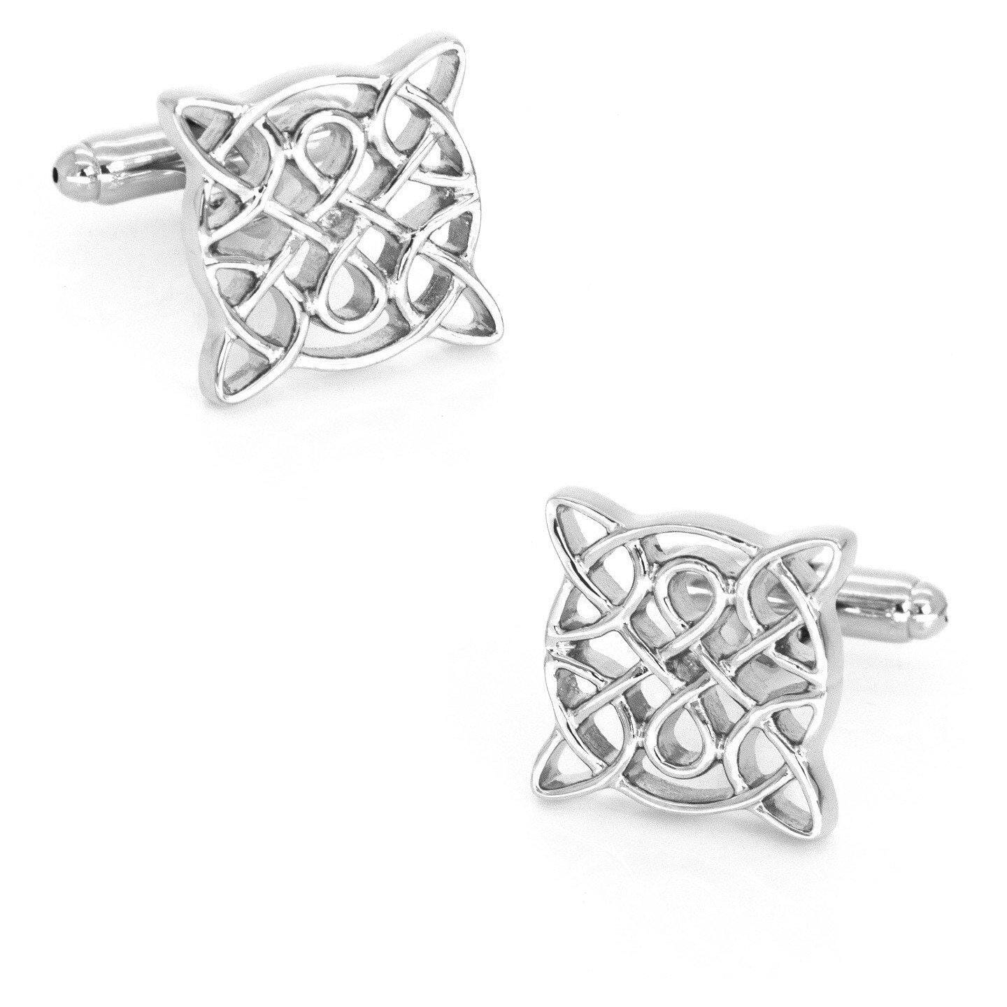 Silver Celtic Square Knot Cufflinks Novelty Cufflinks Clinks Australia Silver Celtic Square Knot Cufflinks