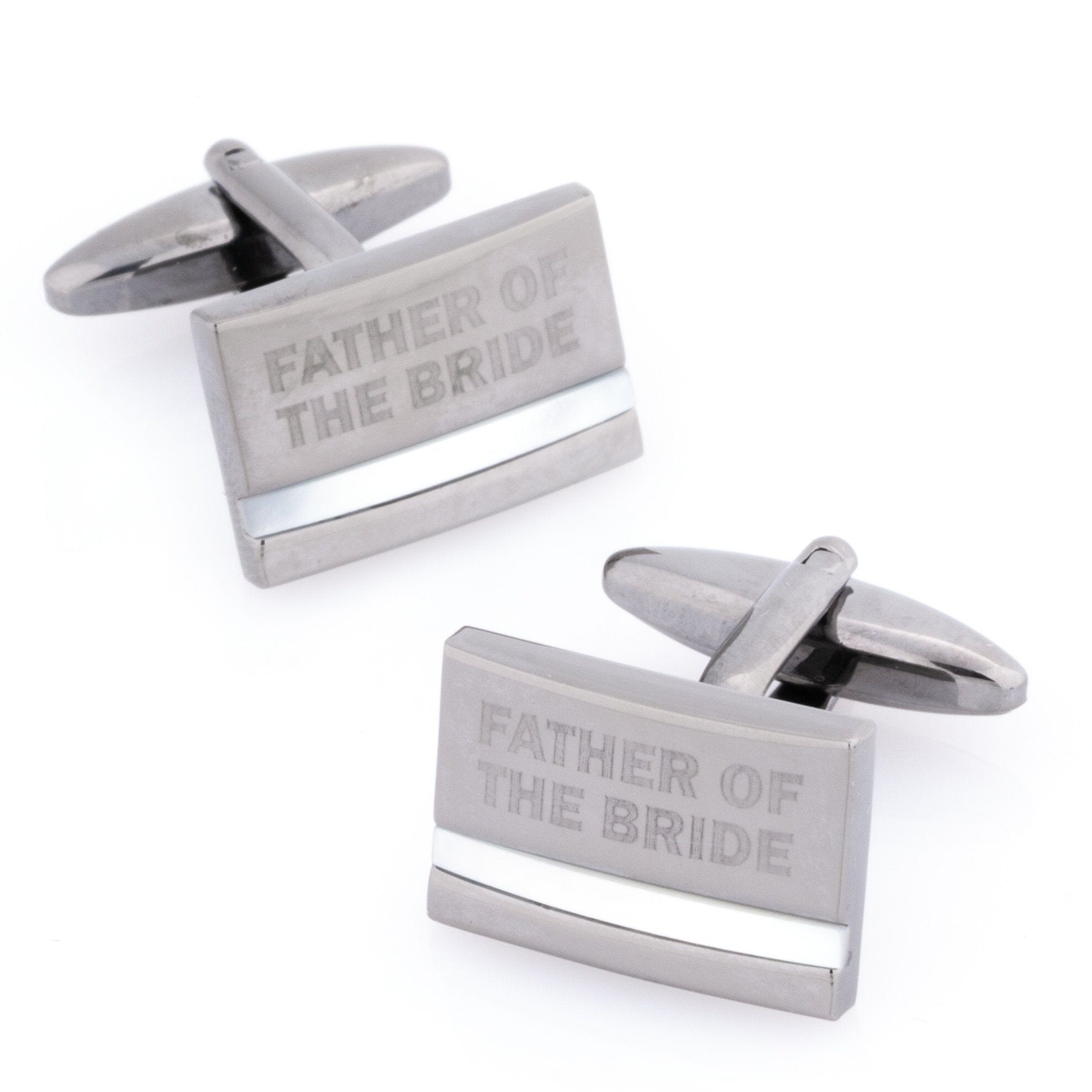 Father of the Bride Laser Etched Mother of Pearl Gunmetal Wedding Cufflinks Wedding Cufflinks Clinks Australia