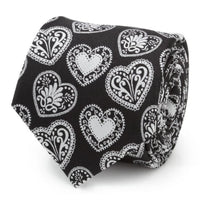 Black and White Paisley Heart Men's Tie Ties Clinks Australia