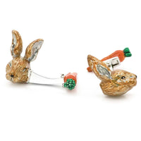 Colour Bunny Rabbit Head and Carrot Back Cufflinks Novelty Cufflinks Clinks Australia