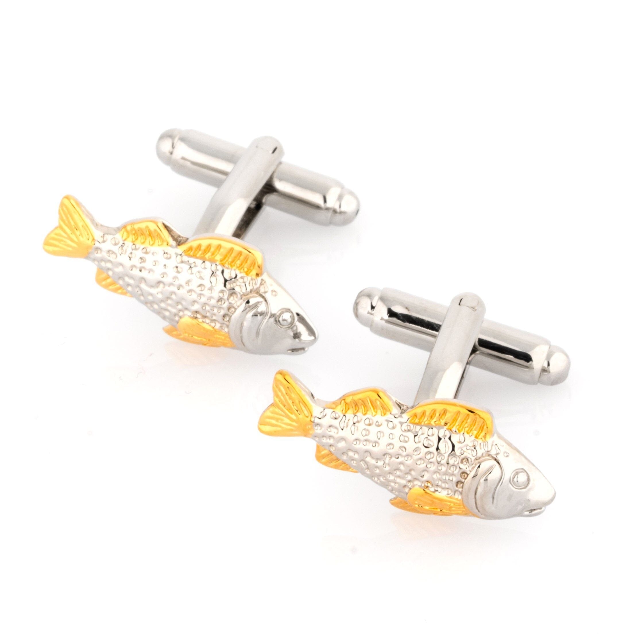 Two Tone Carp Fish Cufflinks Novelty Cufflinks Clinks Australia