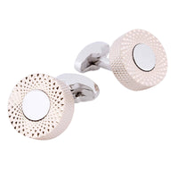 Textured Rose Gold and Silver Round Cufflinks Classic & Modern Cufflinks Clinks Australia
