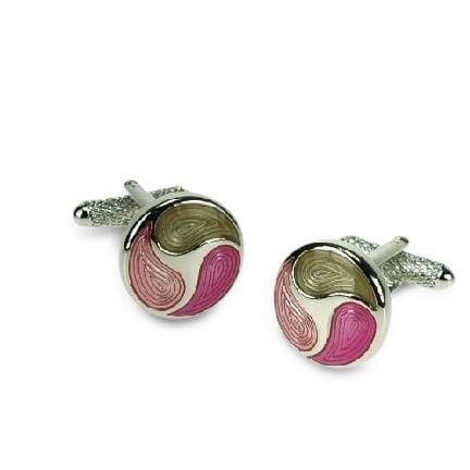 Swirling Drops Pink Cufflinks Classic & Modern Cufflinks Clinks Australia