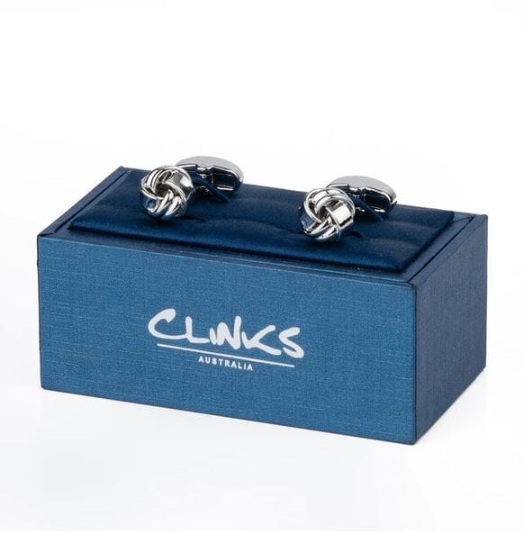 Small Silver Knot Cufflinks Classic & Modern Cufflinks Clinks Australia