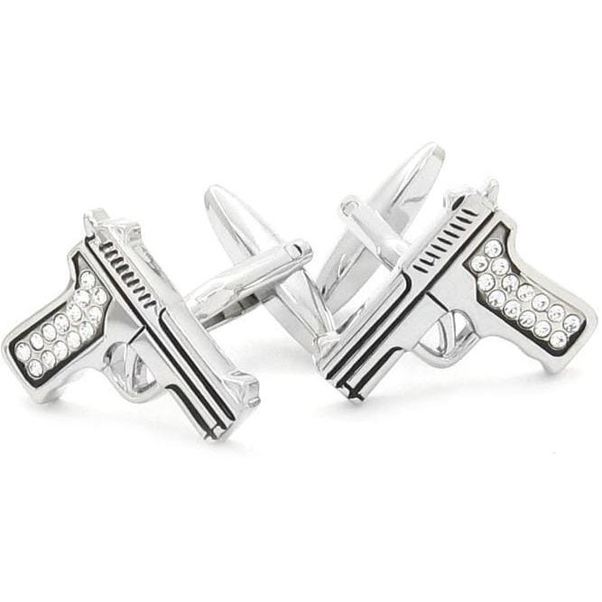 Crystal 9mm Hand Gun Cufflinks Novelty Cufflinks Clinks Australia