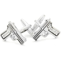 Crystal 9mm Hand Gun Cufflinks Novelty Cufflinks Clinks Australia