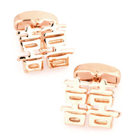 Chinese Symbol of Double Happiness Rose Gold Novelty Cufflinks Clinks Australia