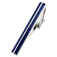 Textured Blue and Silver Cufflink and Tie Clip Set Gift Set Clinks Australia